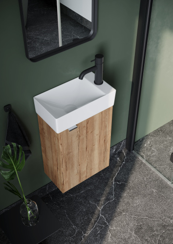 Тумба под раковину Sancos Mini MN35EGR 36х21х50 подвесная цвет дуб галифакс натуральный - фото 4